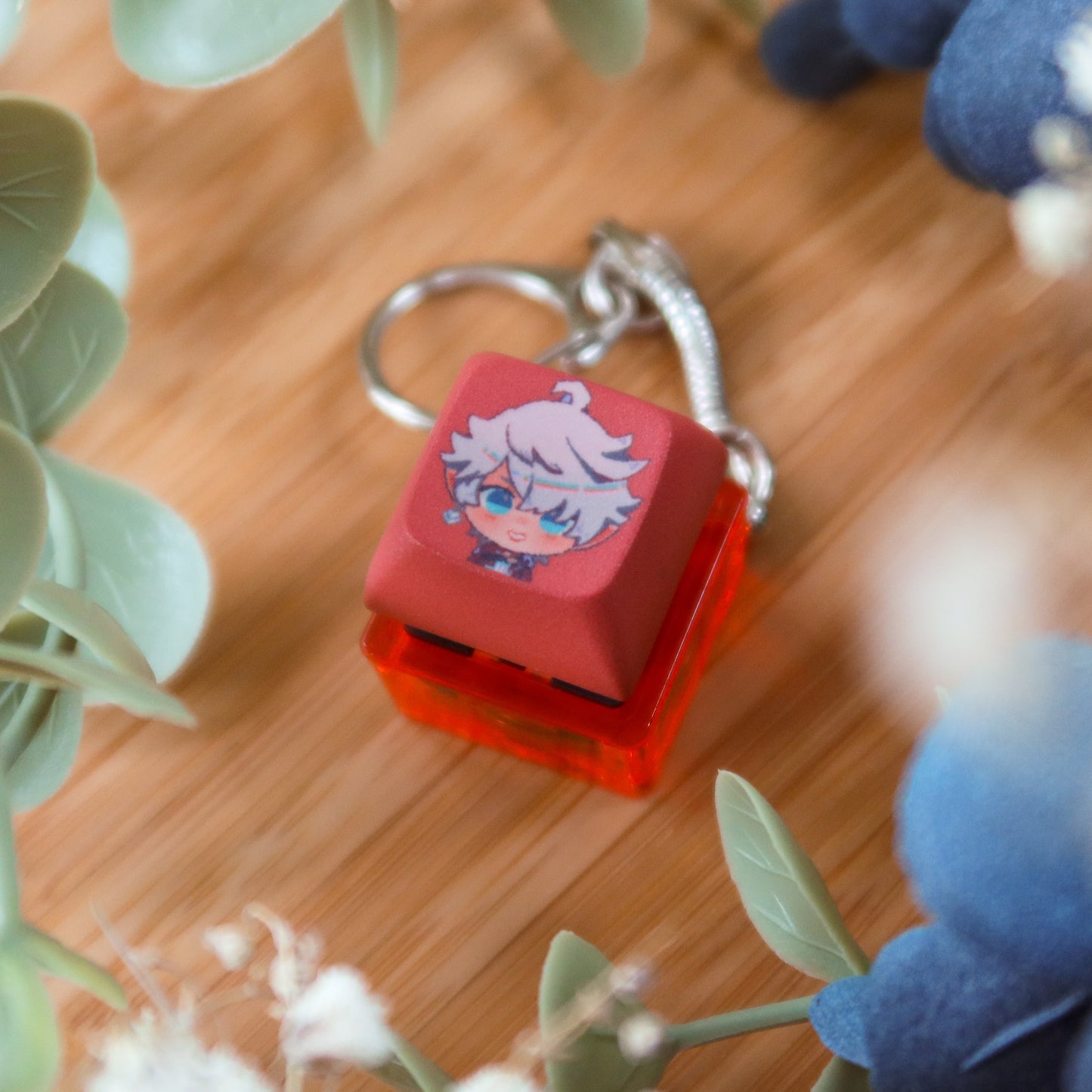 FFXIV Character Keycap Clicky Light-up Fidget Keychain