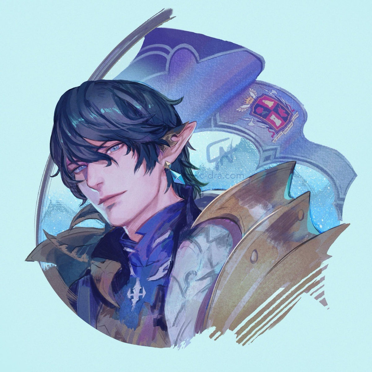 FFXIV Aymeric Portrait Clear Vinyl Sticker