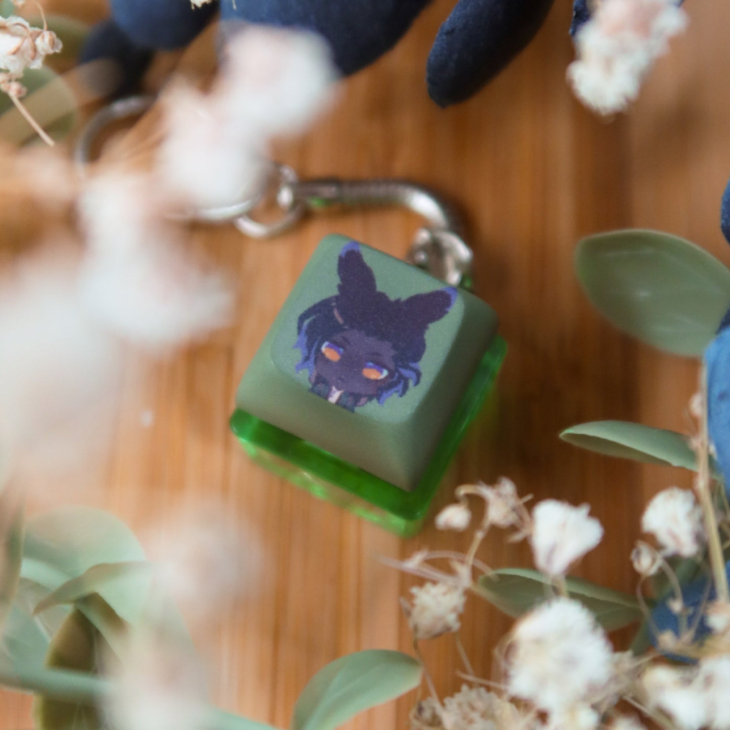 FFXIV Character Keycap Clicky Light-up Fidget Keychain