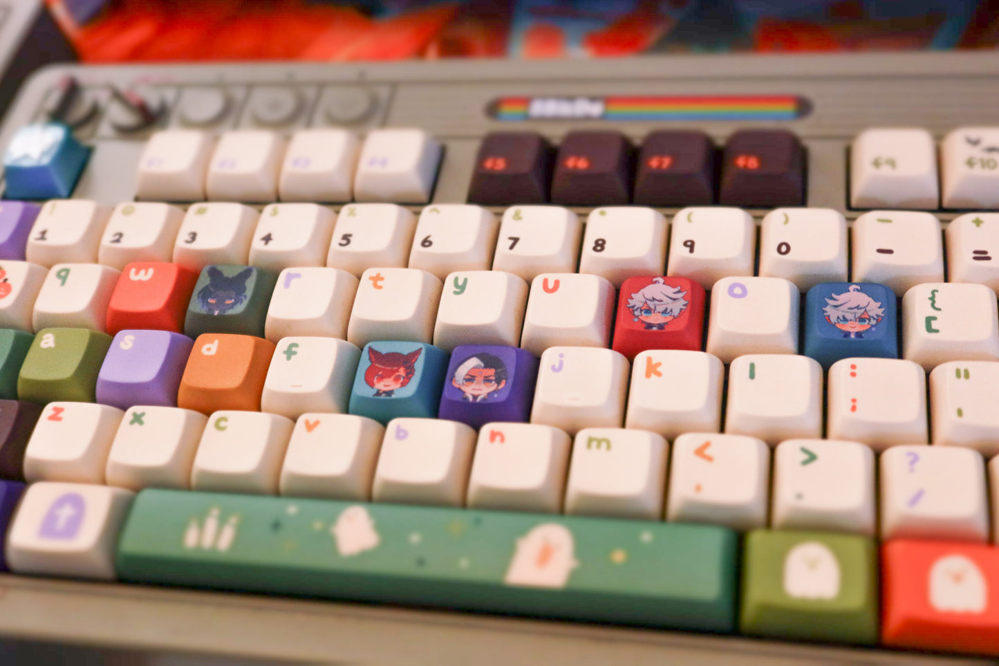 FFXIV Character Keycap Clicky Light-up Fidget Keychain