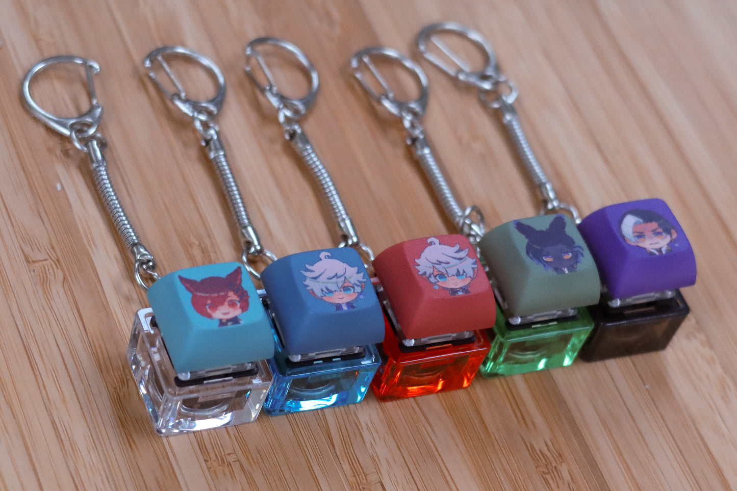 FFXIV Character Keycap Clicky Light-up Fidget Keychain