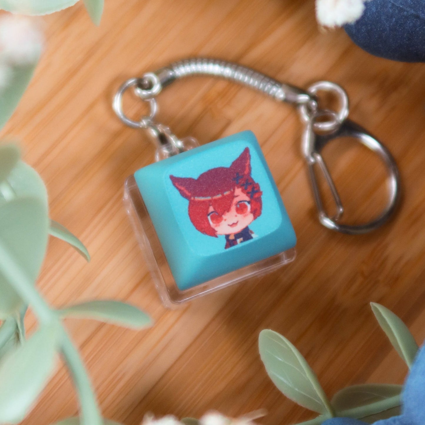 FFXIV Character Keycap Clicky Light-up Fidget Keychain