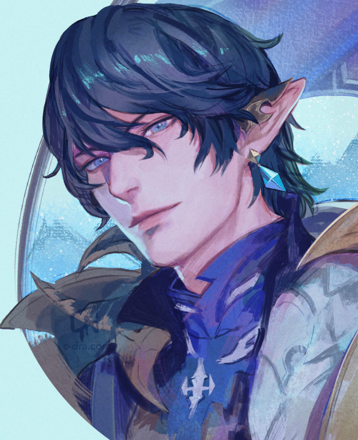 FFXIV Aymeric Portrait Print