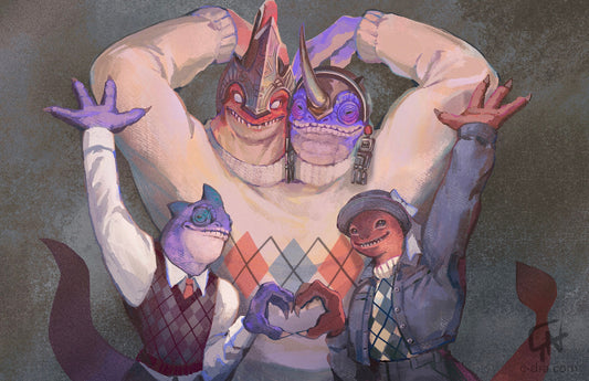 FFXIV Bakool Ja Ja Family Portrait Print